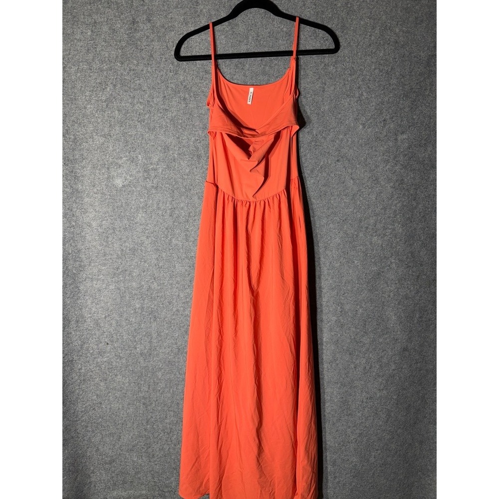 Halara Orange Activewear Maxi Dress with Pockets and Built-in Shorts Small